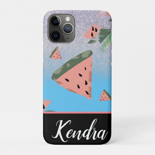 Coques Case-Mate iPhone Illustration de pastèque d'été à motif scintillant (Dos)