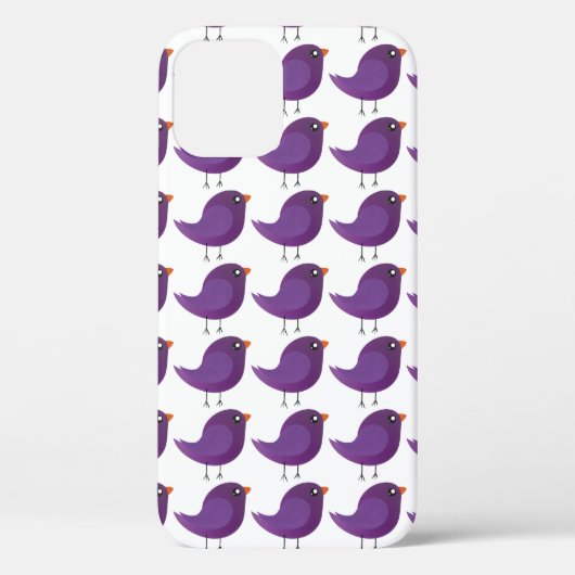 Coques Case-Mate iPhone Illustration de petit oiseau violet mignon (Verso)