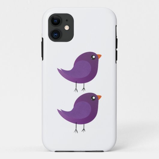 Coques Case-Mate iPhone Illustration de petit oiseau violet mignon (Dos)