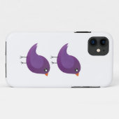 Coques Case-Mate iPhone Illustration de petit oiseau violet mignon (Dos (Horizontal))