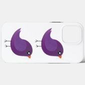 Coques Case-Mate iPhone Illustration de petit oiseau violet mignon (Verso (horizontal))