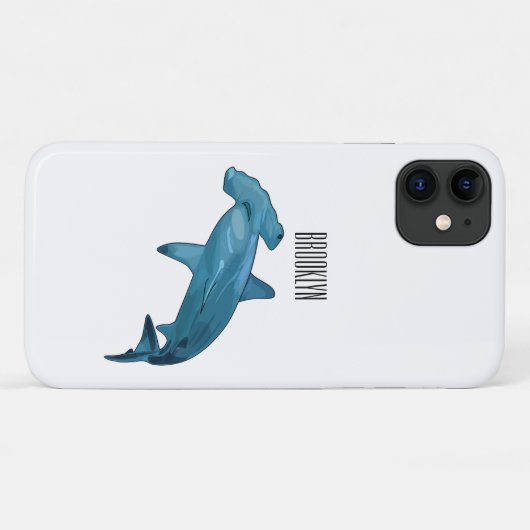 Coques Case-Mate iPhone Illustration de requin marteau (Dos (Horizontal))