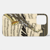 Coques Case-Mate iPhone Illustration de saxophone et de musique de piano (Verso (horizontal))