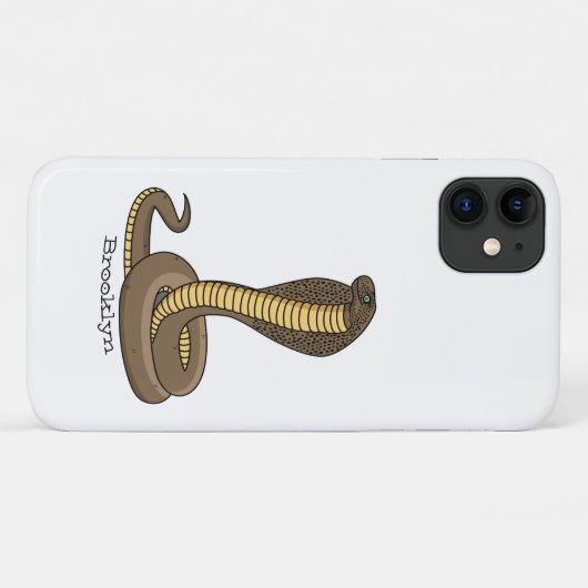 Coques Case-Mate iPhone Illustration de serpent à cobra Brown (Dos (Horizontal))