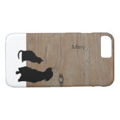 Coques Case-Mate iPhone Illustration de silhouette de chat et de chien coq (Dos (Horizontal))