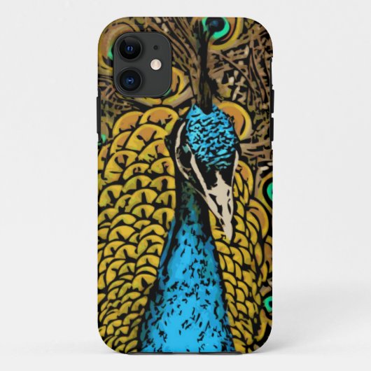 Coques Case-Mate iPhone Illustration de splendeur de paon (Dos)