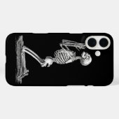 Coques Case-Mate iPhone Illustration de squelette anatomique noir (Verso (horizontal))