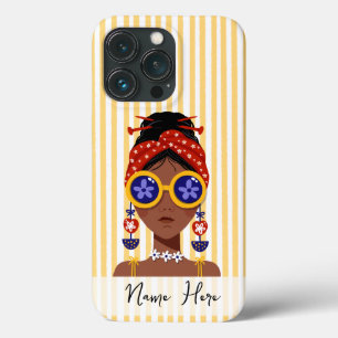 Case-Mate iPhone Case Illustration de tête de femme colorée sur fond jau