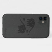 Coques Case-Mate iPhone Illustration d'éléphant en cuir noir (Dos (Horizontal))