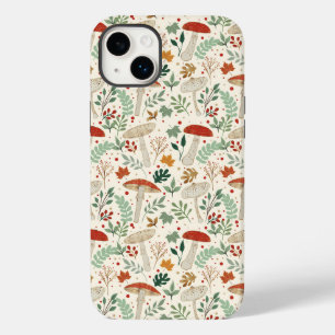 Coque Pour iPhone 14 Plus Illustration des champignons et des Feuilles de la