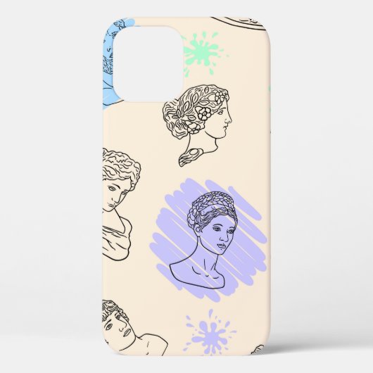 Coques Case-Mate iPhone Illustration des contours des statues grecques. B (Verso)