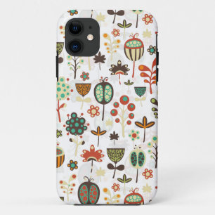 Case-Mate iPhone Case Illustration des fleurs rétro colorées du dessin