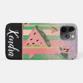 Coques Case-Mate iPhone Illustration d'été pastèque rayures scintillantes (Dos (Horizontal))