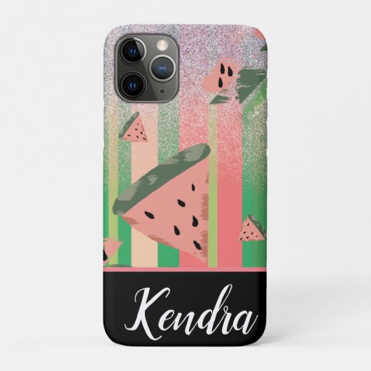 Coques Case-Mate iPhone Illustration d'été pastèque rayures scintillantes (Dos)