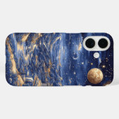 Coques Case-Mate iPhone Illustration d'Imaginaire mythique de minuit bleu  (Verso (horizontal))