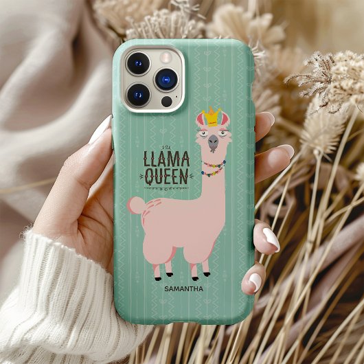 Coques Case-Mate iPhone Illustration drôle de Llama Queen