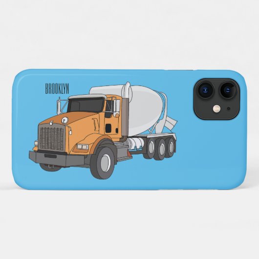 Coques Case-Mate iPhone Illustration du camion de mélange de béton (Dos (Horizontal))