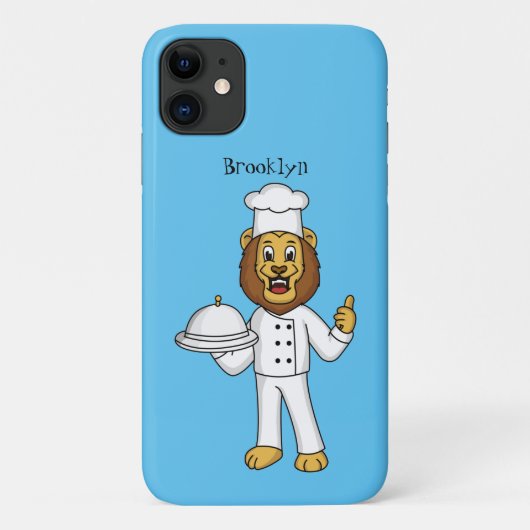 Coques Case-Mate iPhone Illustration du chef mignon lion (Dos)