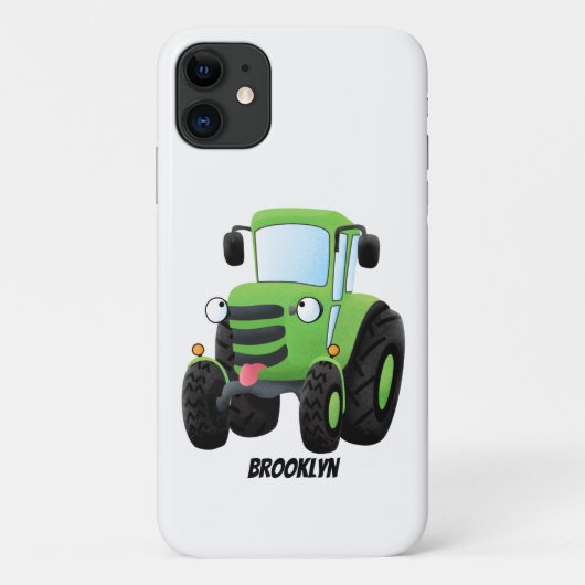 Coques Case-Mate iPhone Illustration du joli joyeux tracteur agricole vert (Dos)