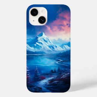 Coque Pour iPhone 14 Illustration du lac Winter