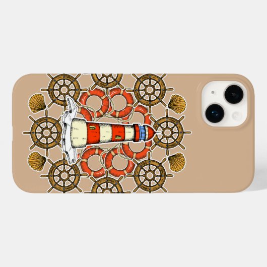 Coques Case-Mate iPhone Illustration du phare côtier (Verso (horizontal))