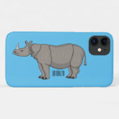 Coques Case-Mate iPhone Illustration du rhinocéros de Javan (Dos (Horizontal))