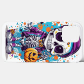 Coques Case-Mate iPhone illustration du squelette d'halloween (Verso (horizontal))