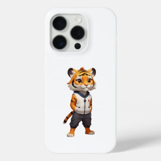 Coque iPhone 15 Pro Illustration du tigre cool et adorable
