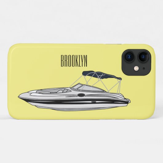 Coques Case-Mate iPhone Illustration d'un bateau à moteur (Dos (Horizontal))