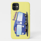 Coques Case-Mate iPhone Illustration d'un bus moderne bleu mignon (Dos)