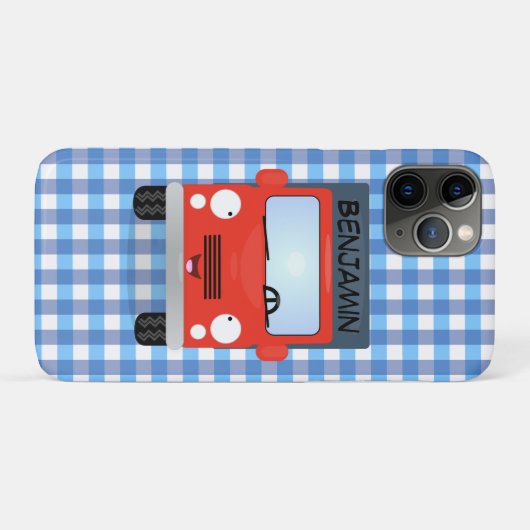 Coques Case-Mate iPhone Illustration d'un camion kawaii rouge mou (Dos (Horizontal))