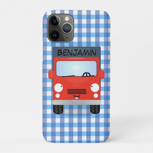 Coques Case-Mate iPhone Illustration d'un camion kawaii rouge mou (Dos)