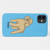 Coques Case-Mate iPhone Illustration d'un caniche brun joyeux (Dos (Horizontal))