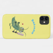 Coques Case-Mate iPhone Illustration d'un insecte du cricket vert mou (Dos (Horizontal))