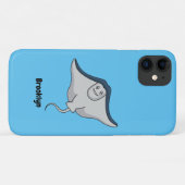 Coques Case-Mate iPhone Illustration d'une caricature de poisson stingray (Dos (Horizontal))