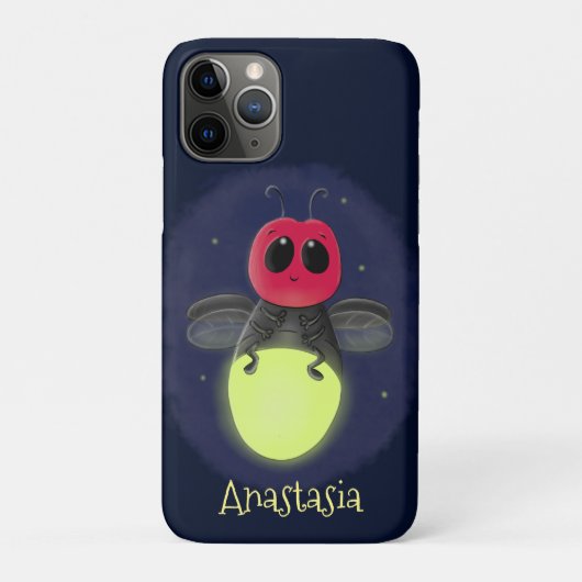 Coques Case-Mate iPhone Illustration d'une luciole à éclair mignon (Dos)
