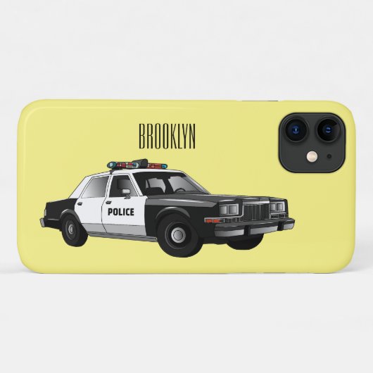 Coques Case-Mate iPhone Illustration d'une voiture de police (Dos (Horizontal))
