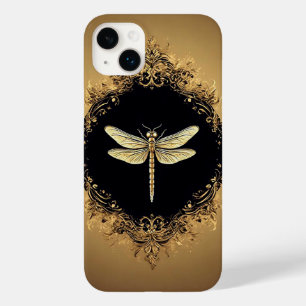 Coque Pour iPhone 14 Plus Illustration élégante de libellule en or