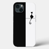 Coques Case-Mate iPhone Illustration élégante d'un chat noir (Verso)