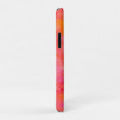Coques Case-Mate iPhone Illustration en or Lotus Art en encre rose (Dos/Droite)