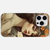 Coques Case-Mate iPhone Illustration féminine avec Art Nouveau (Verso (horizontal))