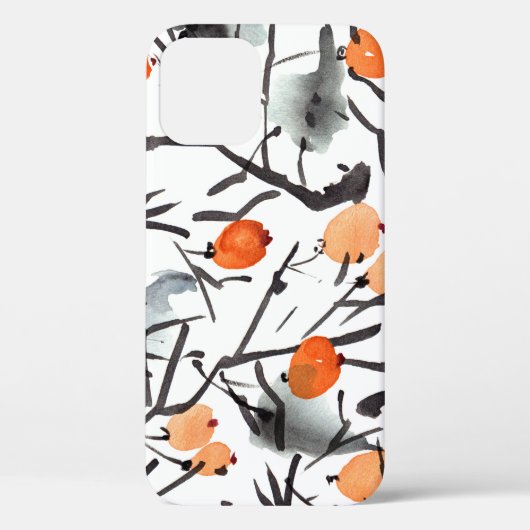 Coques Case-Mate iPhone Illustration Feuille des baies d'encre d'aquarelle (Verso)