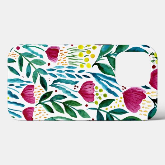 Coques Case-Mate iPhone Illustration florale botanique (Verso (horizontal))