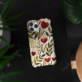 Coques Case-Mate iPhone Illustration florale botanique d'orange brûlé