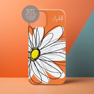 iPhone 16 Pro Max Case Illustration florale de la marguerite tendance - j