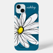Coques Case-Mate iPhone Illustration florale de marguerite tendance - bleu (Verso)