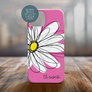 Coque iPhone 15 Pro Illustration florale de marguerite tendance - jaun