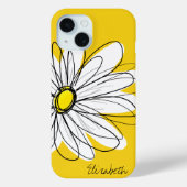 Coques Case-Mate iPhone Illustration florale de marguerite tendance - noir (Verso)