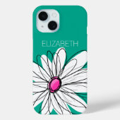 Coques Case-Mate iPhone Illustration florale tendance - rose et vert (Verso)