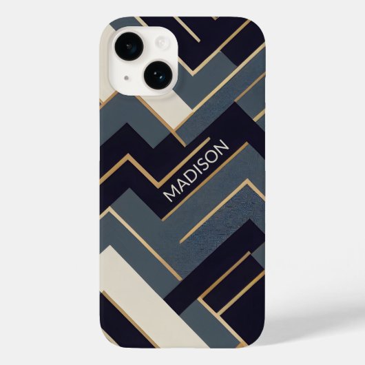 Coques Case-Mate iPhone Illustration géométrique en or (Verso)